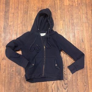 Navy Blue Zip-Up Hoodie